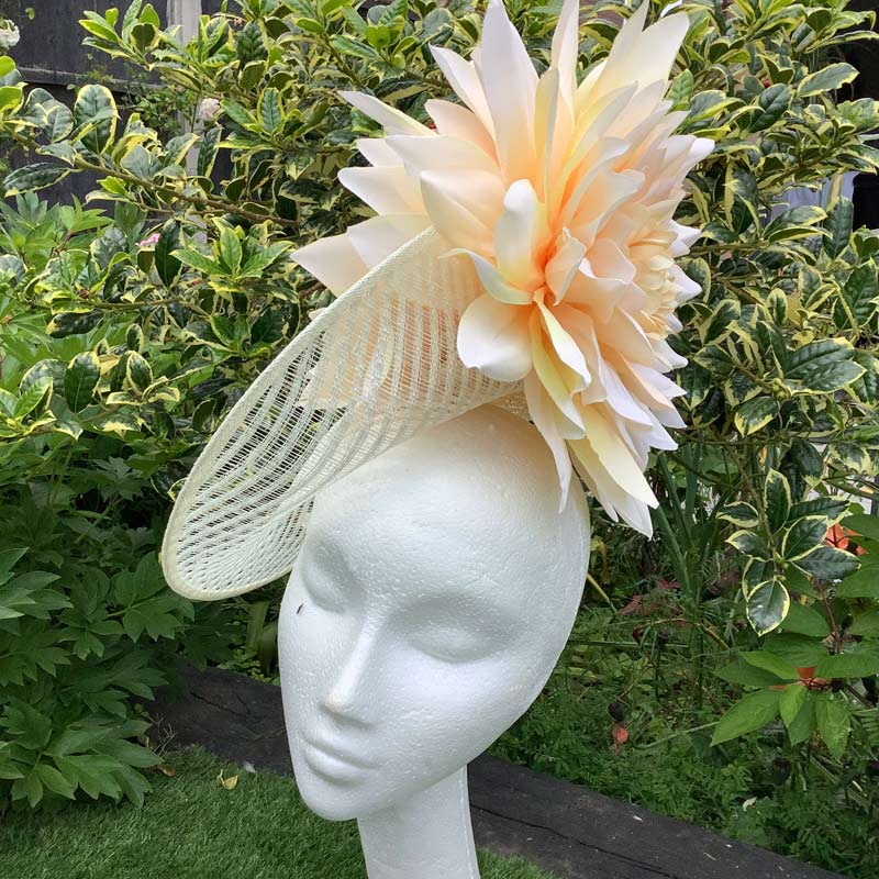 Ivory Hatinator with Lemon Dahlias