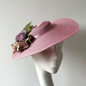 Rose Pink Cartwheel Hatinator with Roses & Ivy